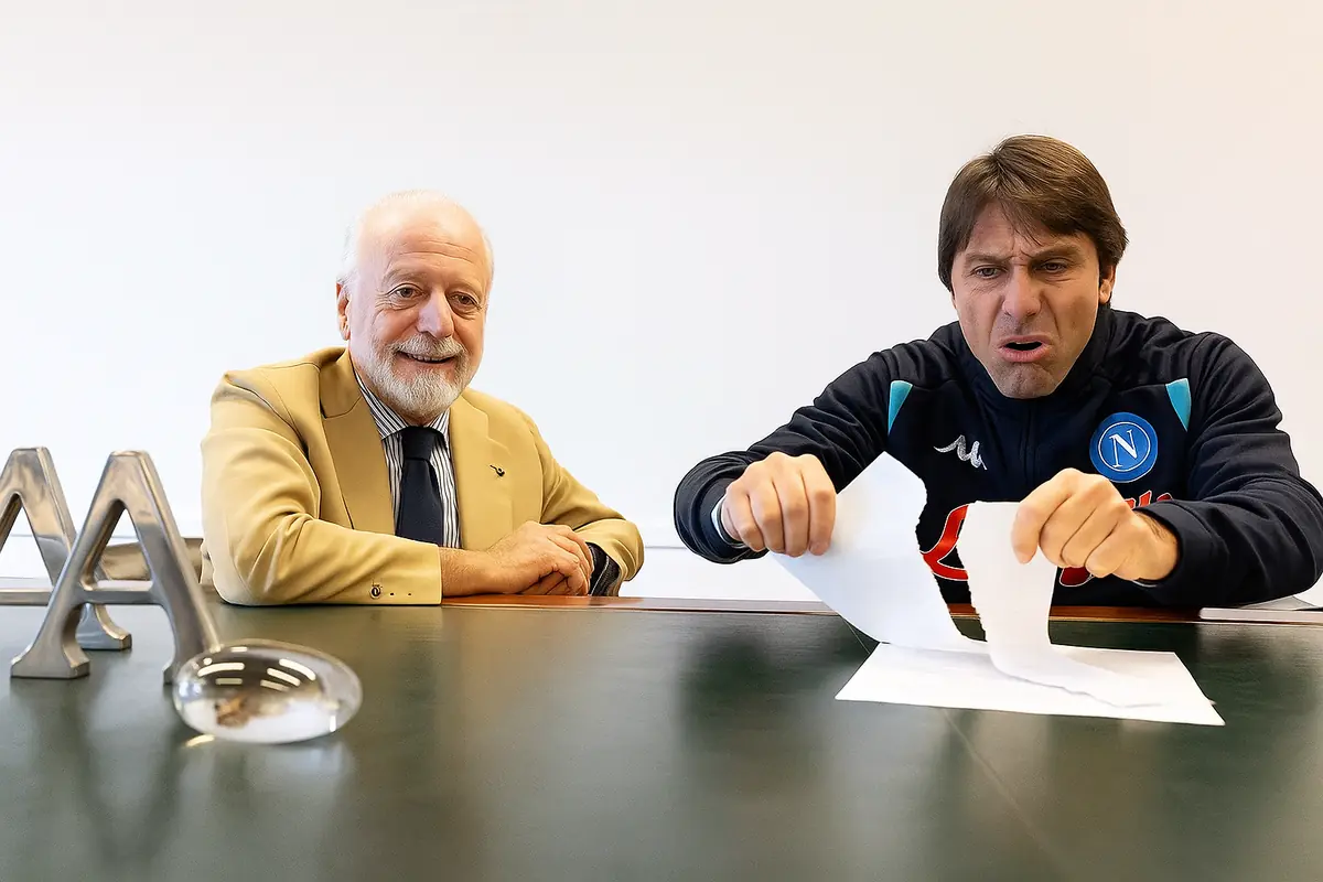Conte strappa il contratto col Napoli davanti a De Laurentiis